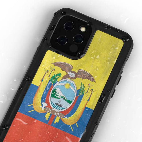 Ecuador Flag Distressed iPhone 12 Pro Waterproof Case